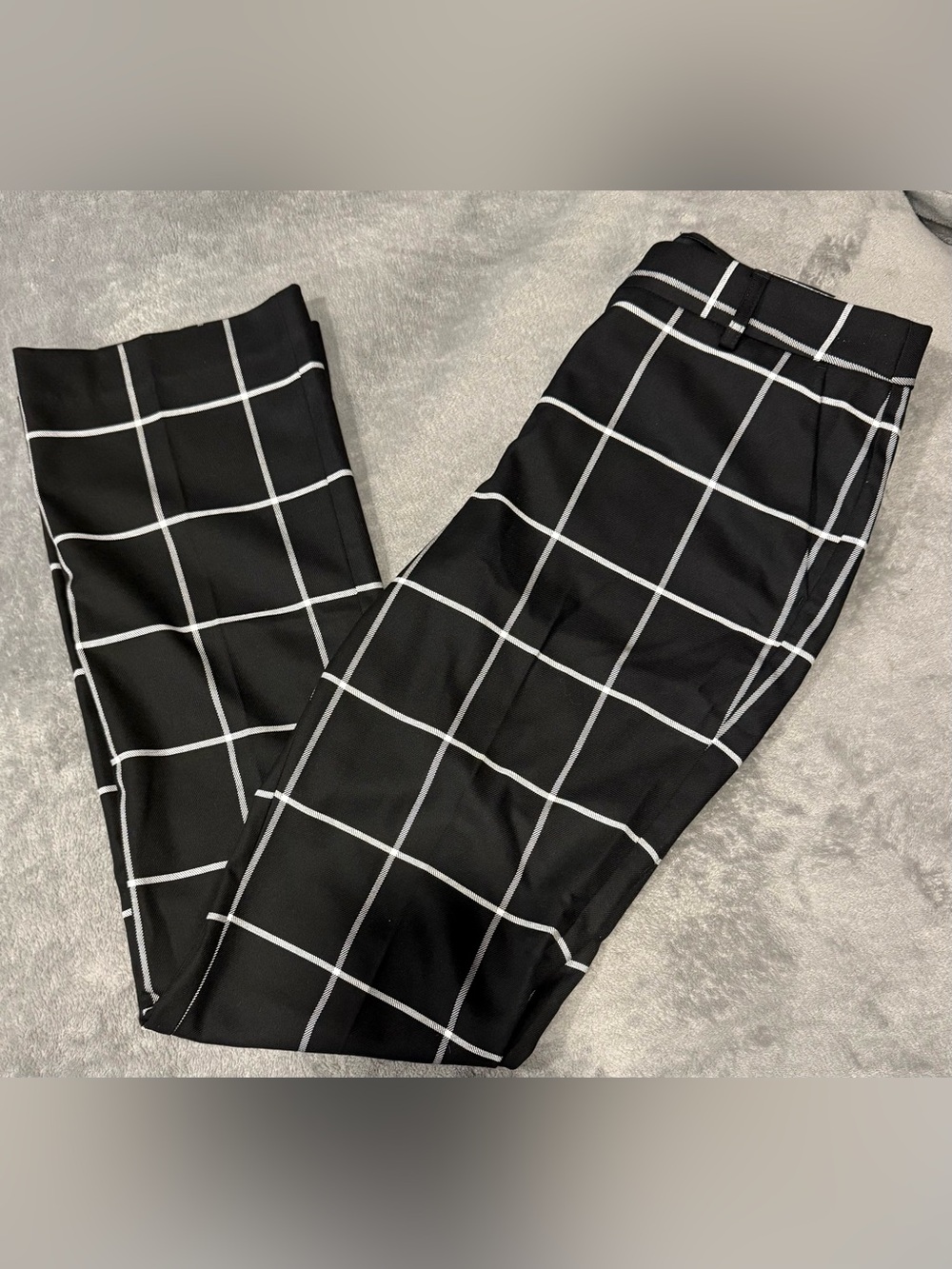 Express Columnist Black/White Windowpane Pants